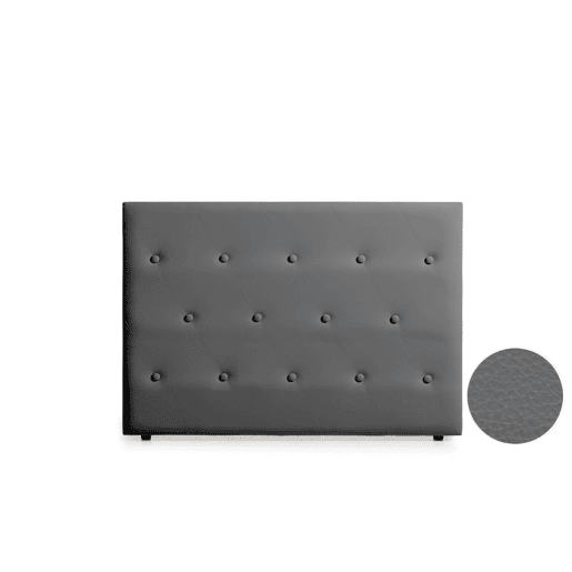 Cabeceira Estofada VENICE Pele Sintética 190x115x12 cm - CINZA ESCURO - Moonia
