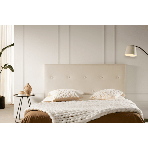 Cabeceira Estofada VENICE Pele Sintética 145x115x12 cm - Branco escuro - Moonia