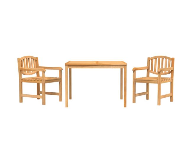 Juego de comedor para jardin 3 piezas madera maciza de teca