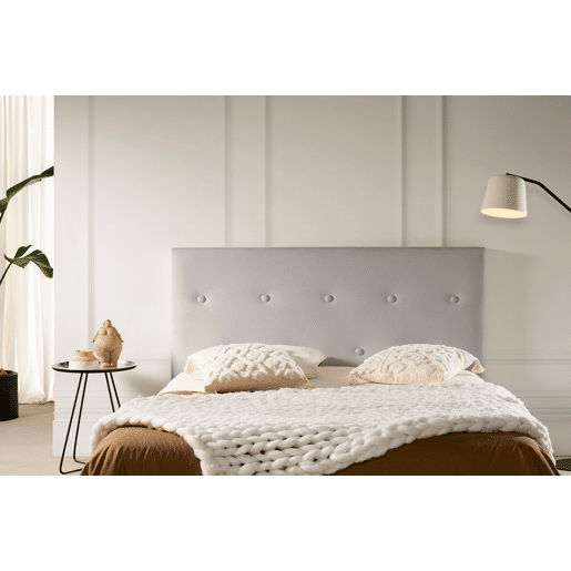 Cabeceira Estofada VENICE Pele Sintética 160x115x12 cm - CINZA CLARO - Moonia