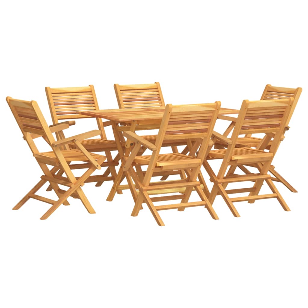 Juego de comedor de jardin 7 piezas madera maciza de teca