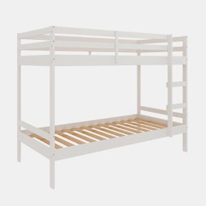 Cama de beliche de madeira branca 90x190cm
