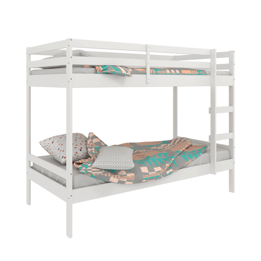 Cama de beliche de madeira branca 90x190cm