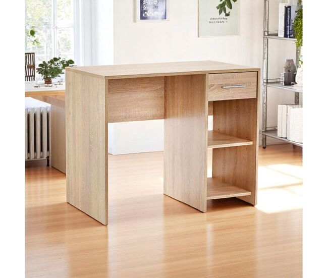 Escritorio soft 1 cajón + 2 compartimentos cambria 74x90x51 cm