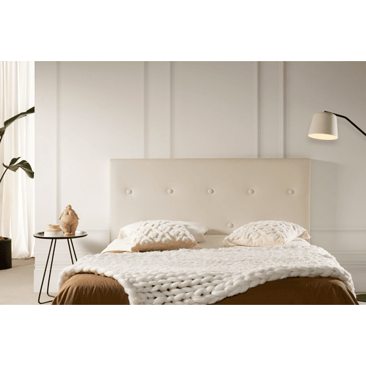 Cabeceira Estofada VENICE Pele Sintética 190x115x12 cm - Branco escuro - Moonia