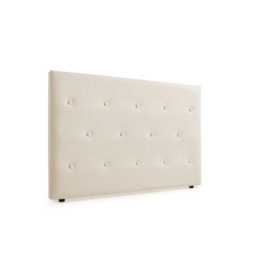 Cabeceira Estofada VENICE Pele Sintética 130x115x12 cm - Branco escuro - Moonia