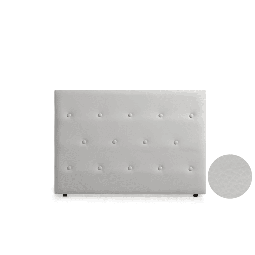 Cabeceira Estofada VENICE Pele Sintética 220x115x12 cm - CINZA CLARO - Moonia