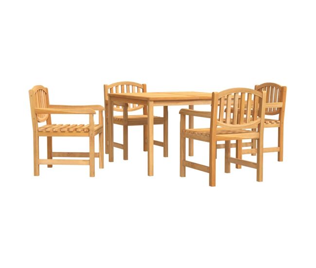 Juego de comedor para jardin 5 piezas madera maciza de teca