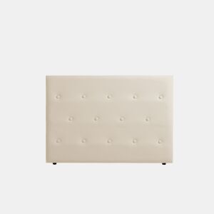 Cabeceira Estofada VENICE Pele Sintética 160x115x12 cm - Branco escuro - Moonia