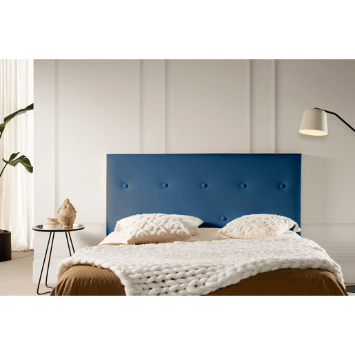 Cabeceira Estofada VENICE Pele Sintética 145x115x12 cm - AZUL ESCURO - Moonia