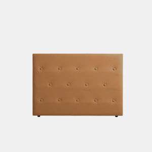 Cabeceira Estofada VENICE Pele Sintética 145x115x12 cm - Castanho Claro - Moonia