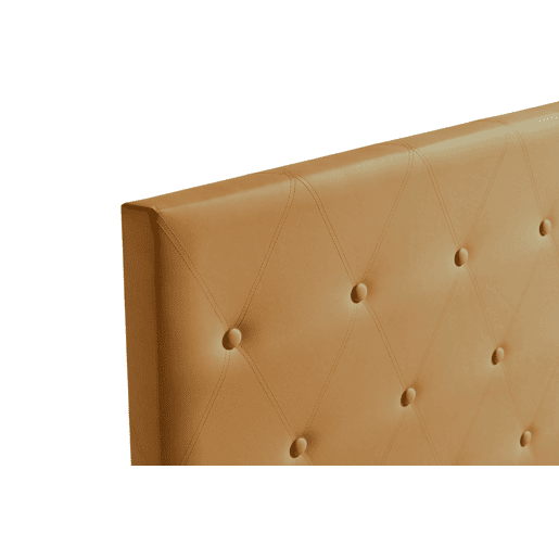Cabeceira Estofada VENICE Pele Sintética 145x115x12 cm - Castanho Claro - Moonia