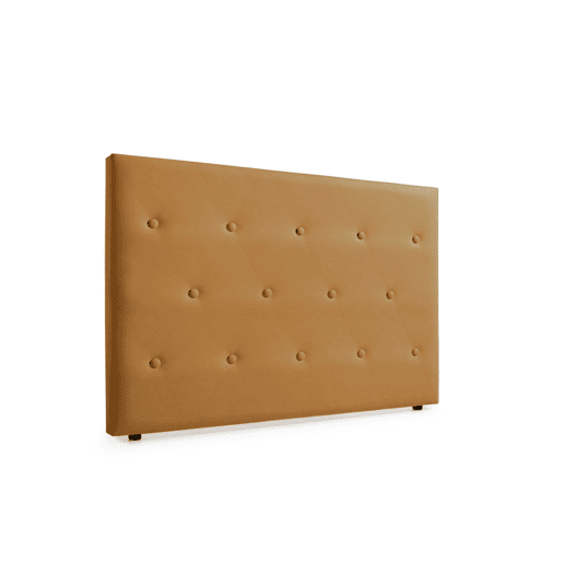 Cabeceira Estofada VENICE Pele Sintética 145x115x12 cm - Castanho Claro - Moonia
