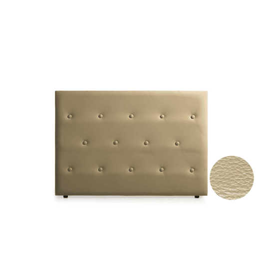 Cabeceira Estofada VENICE Pele Sintética 220x115x12 cm - Dourado - Moonia