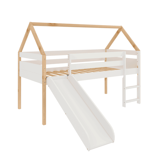 Cama de madeira deslizante madeira branca 90x190cm