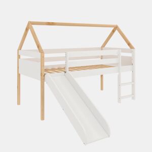 Cama de madeira deslizante madeira branca 90x190cm