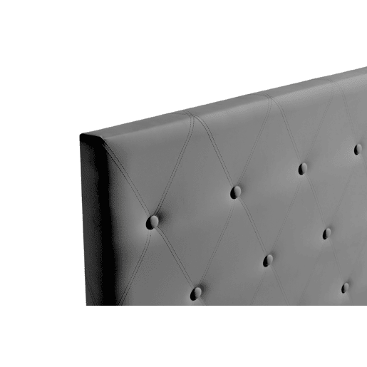 Cabeceira Estofada VENICE Pele Sintética 145x115x12 cm - CINZA ESCURO - Moonia