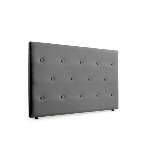 Cabeceira Estofada VENICE Pele Sintética 145x115x12 cm - CINZA ESCURO - Moonia