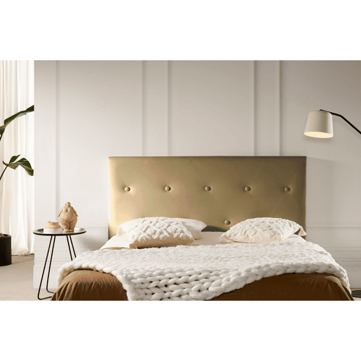 Cabeceira Estofada VENICE Pele Sintética 145x115x12 cm - Dourado - Moonia