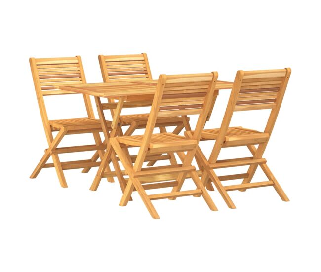 Juego de comedor para jardin 5 piezas madera maciza de teca