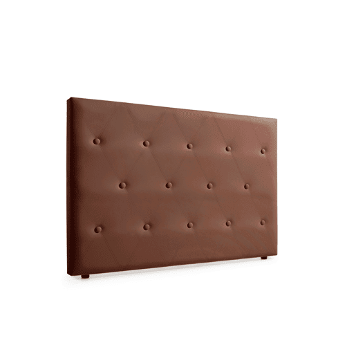 Cabeceira Estofada VENICE Pele Sintética 115x115x12 cm - Castanho - Moonia