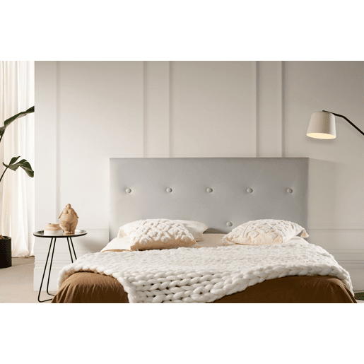 Cabeceira Estofada VENICE Pele Sintética 130x115x12 cm - CINZA CLARO - Moonia