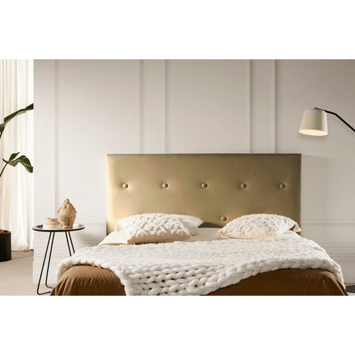 Cabeceira Estofada VENICE Pele Sintética 115x115x12 cm - Dourado - Moonia