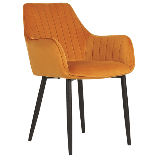 Conjunto de 2 cadeiras de jantar WELLSTON Veludo Laranja