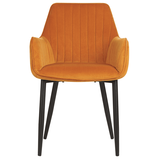 Conjunto de 2 cadeiras de jantar WELLSTON Veludo Laranja