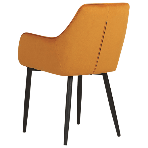 Conjunto de 2 cadeiras de jantar WELLSTON Veludo Laranja
