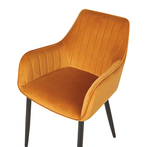 Conjunto de 2 cadeiras de jantar WELLSTON Veludo Laranja