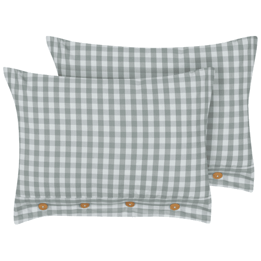 Conjunto de 2 almofadas decorativas TALYA 40 x 60 cm Verde menta Quadriculado