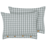 Conjunto de 2 almofadas decorativas TALYA 40 x 60 cm Verde menta Quadriculado