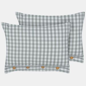 Conjunto de 2 almofadas decorativas TALYA 40 x 60 cm Verde menta Quadriculado