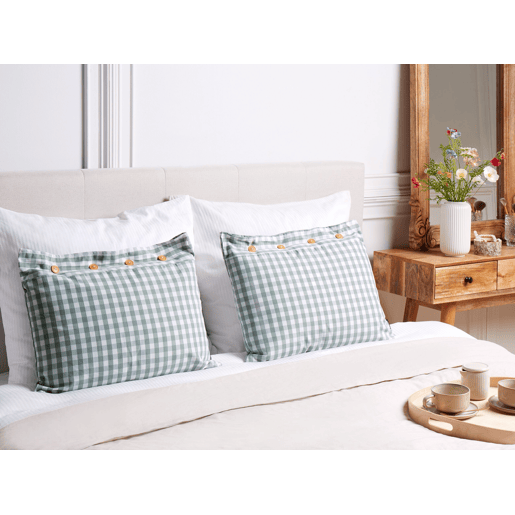Conjunto de 2 almofadas decorativas TALYA 40 x 60 cm Verde menta Quadriculado