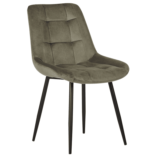 Conjunto de 2 cadeiras de jantar MELROSE Veludo Verde-oliva