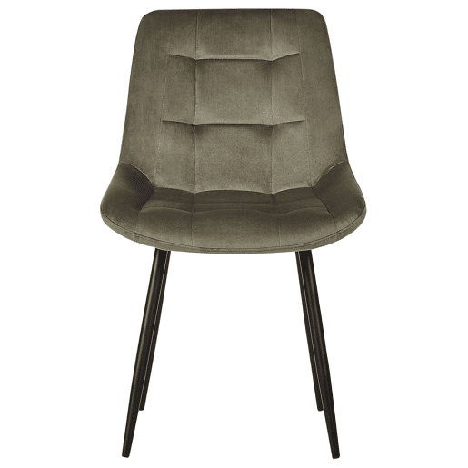 Conjunto de 2 cadeiras de jantar MELROSE Veludo Verde-oliva