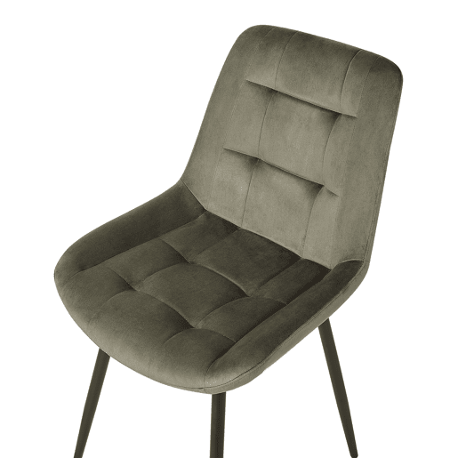 Conjunto de 2 cadeiras de jantar MELROSE Veludo Verde-oliva