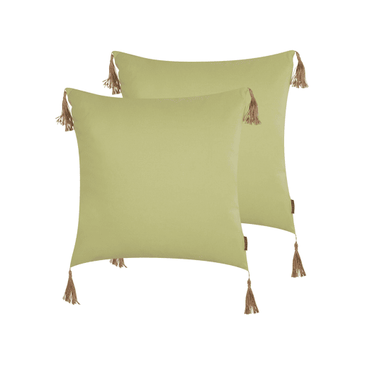 Conjunto de 2 almofadas decorativas CHMISTAR 45 x 45 cm Verde Sólido