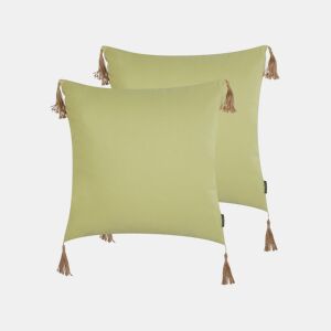 Conjunto de 2 almofadas decorativas CHMISTAR 45 x 45 cm Verde Sólido