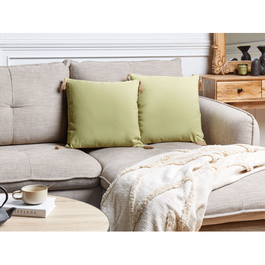 Conjunto de 2 almofadas decorativas CHMISTAR 45 x 45 cm Verde Sólido