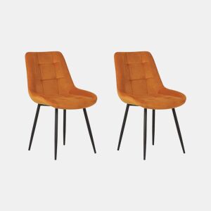 Conjunto de 2 cadeiras de jantar MELROSE Veludo Laranja
