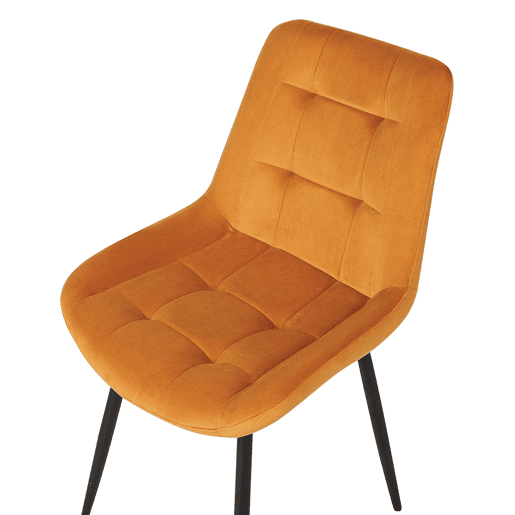 Conjunto de 2 cadeiras de jantar MELROSE Veludo Laranja