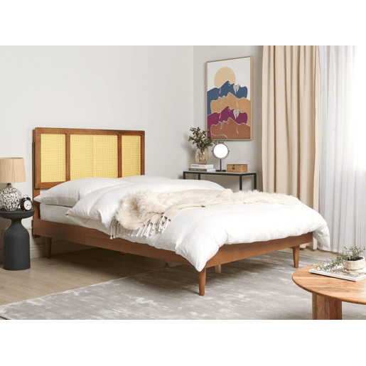 Beliani Cama Madeira de seringueira AURAY