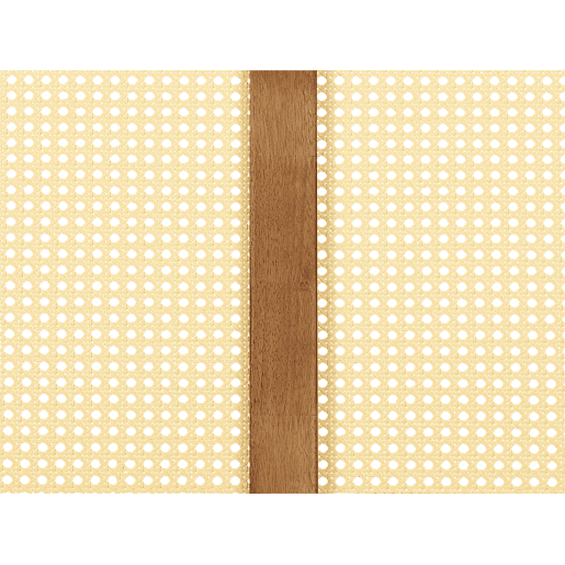 Cama com LED Rattan AURAY 140 x 200 cm Castanho