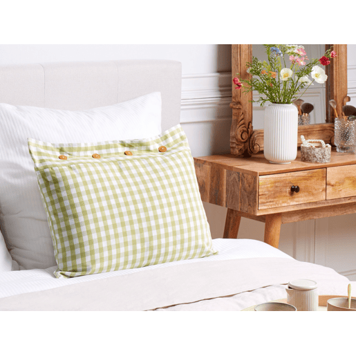 Almofada decorativa TALYA 40 x 60 cm Verde-oliva Quadriculado