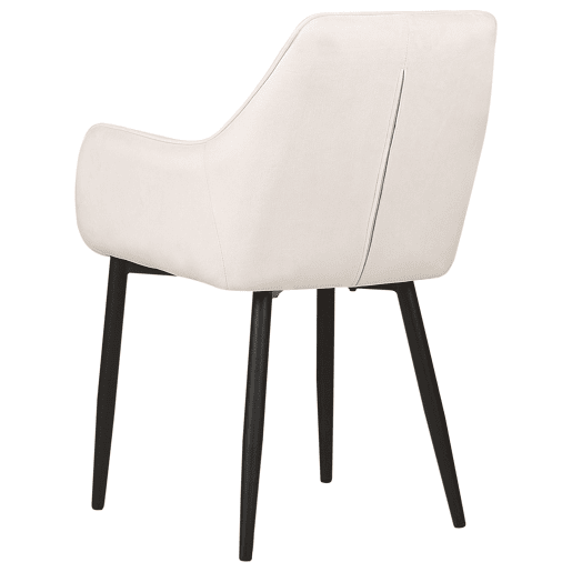 Conjunto de 2 cadeiras de jantar WELLSTON Veludo Branco creme