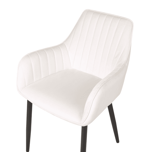 Conjunto de 2 cadeiras de jantar WELLSTON Veludo Branco creme