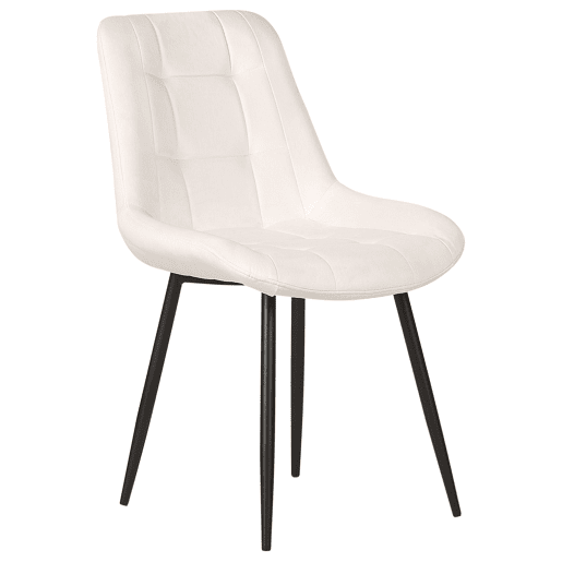 Conjunto de 2 cadeiras de jantar MELROSE Veludo Branco creme