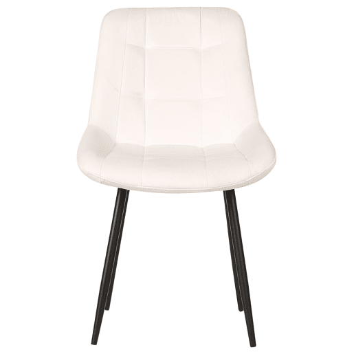 Conjunto de 2 cadeiras de jantar MELROSE Veludo Branco creme